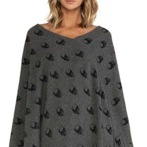 Skull Cashmere/360sweater Poncho 100% Cashmere